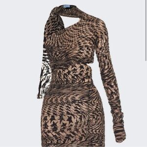 Mugler Nude/Black Star Dress